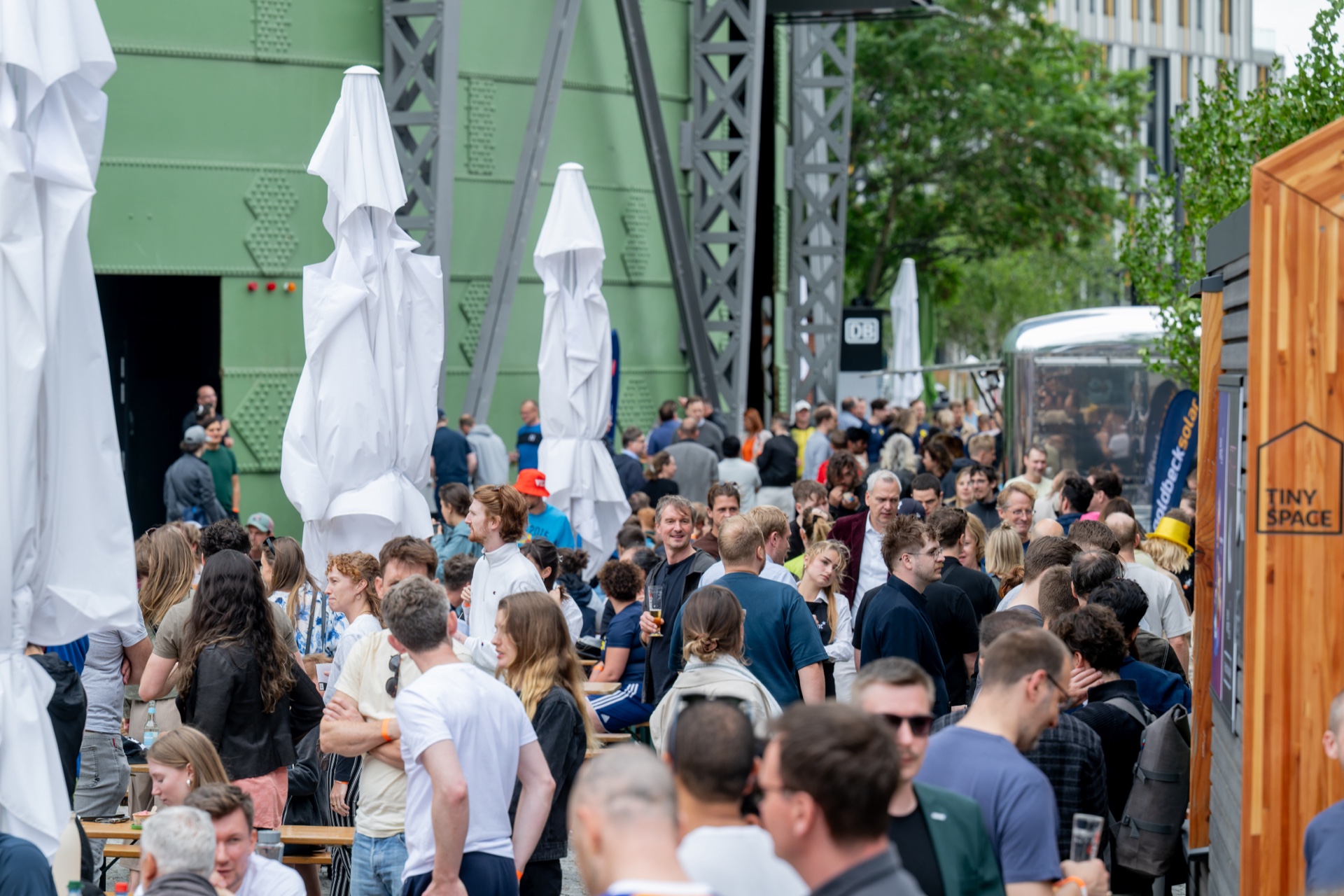 Festival crowd in the Gasometer courtyard